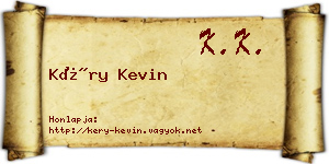 Kéry Kevin névjegykártya